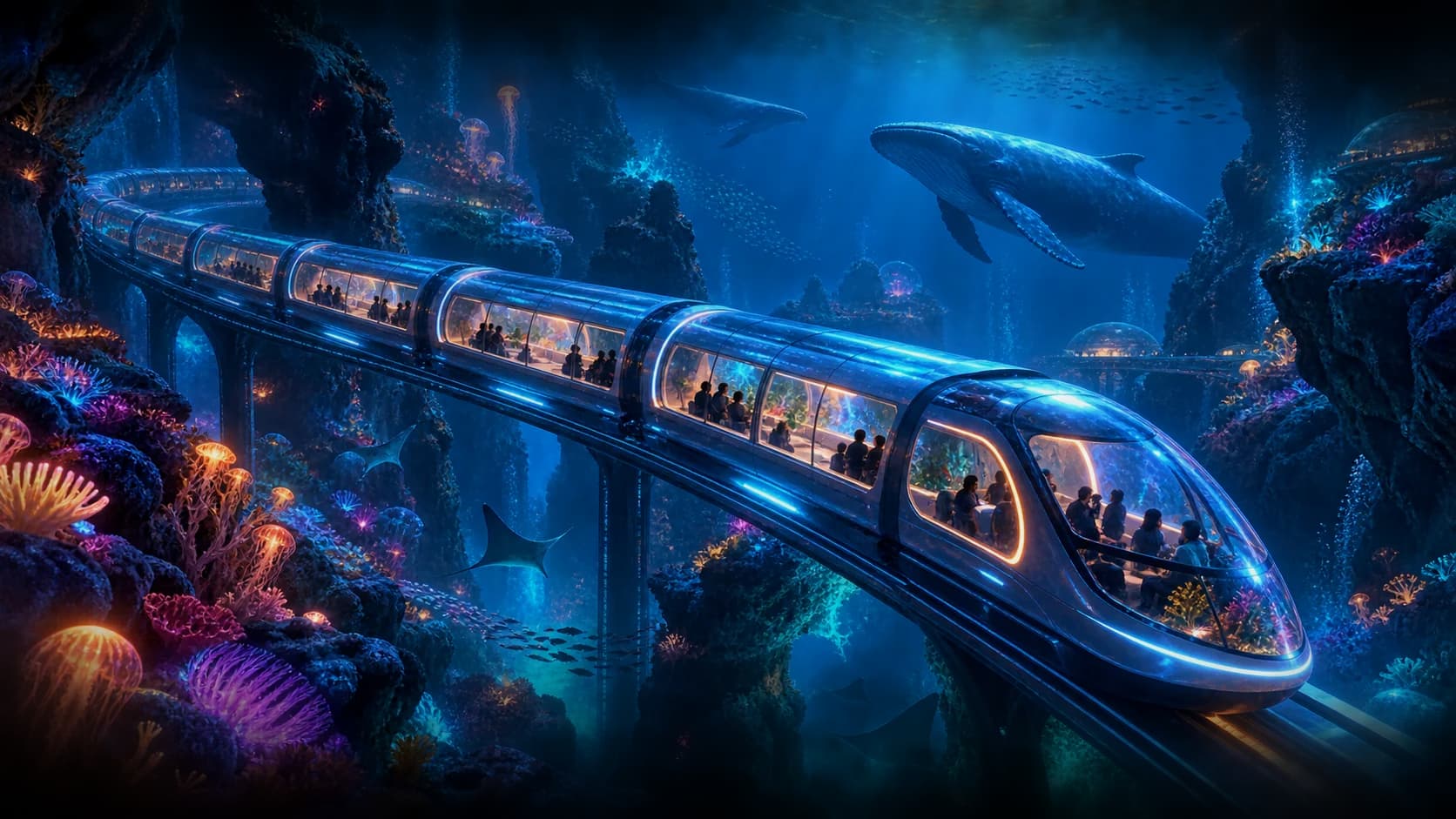 Underwater rail world