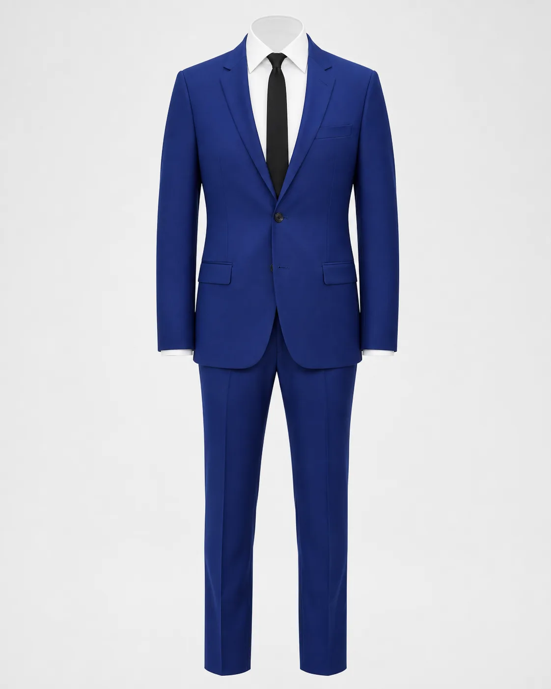 Cobalt tailored suit to photograph